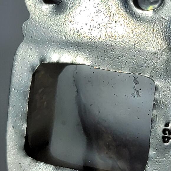 Handmade Silver Pendant With Fossil Coral, Pearl & Rare Petrified Wood Gemstones - Picture 6 of 10